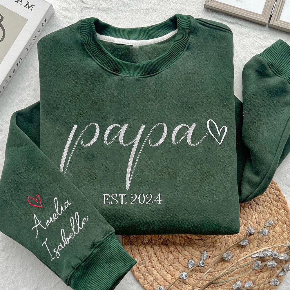 Sweat-shirt brodé papa personnalisé, sweat à capuche, cadeau de famille pour papa, idées cadeaux pour la fête des pères