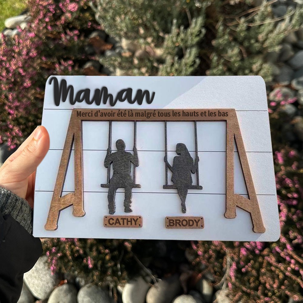 Panneau de balançoire personnalisé, cadeaux souvenirs de famille pour maman, idées de cadeaux pour la fête des mères