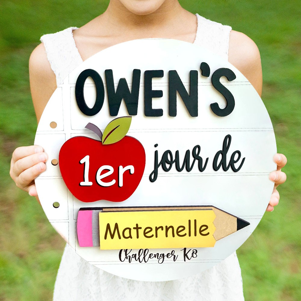 Panneau interchangeable personnalisé pour le premier jour d'école, cadeaux de rentrée scolaire pour les enfants