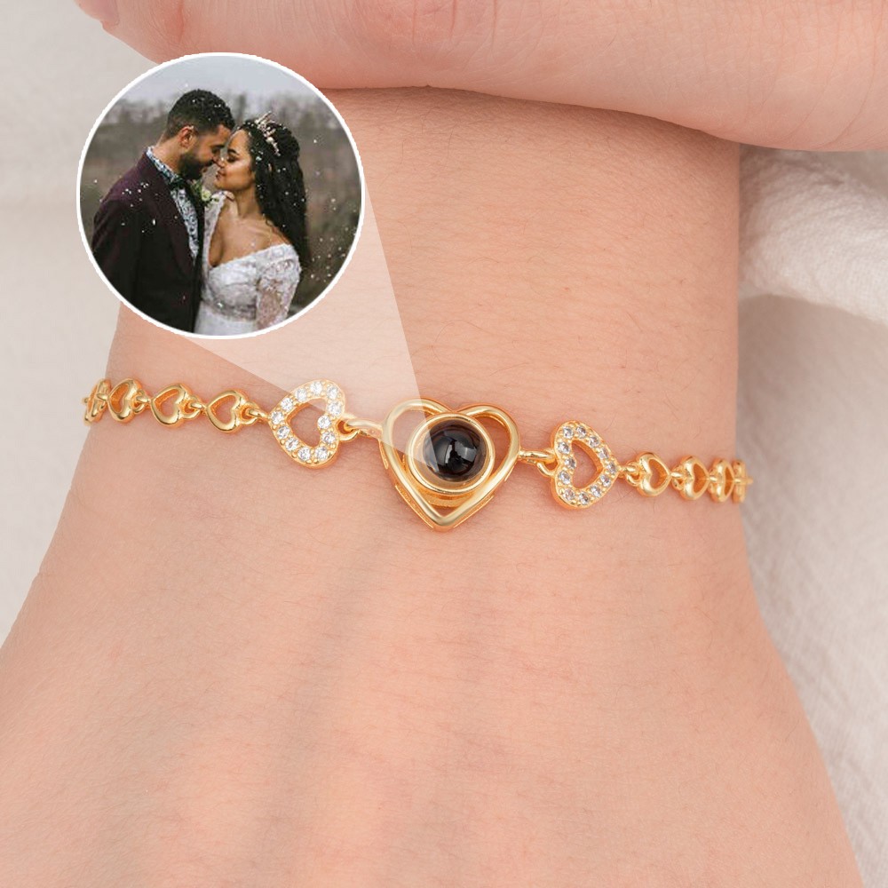 Bracelet de projection de photos personnalisé avec photo à l'intérieur, cadeaux pour ses cadeaux d'anniversaire, cadeaux d'anniversaire