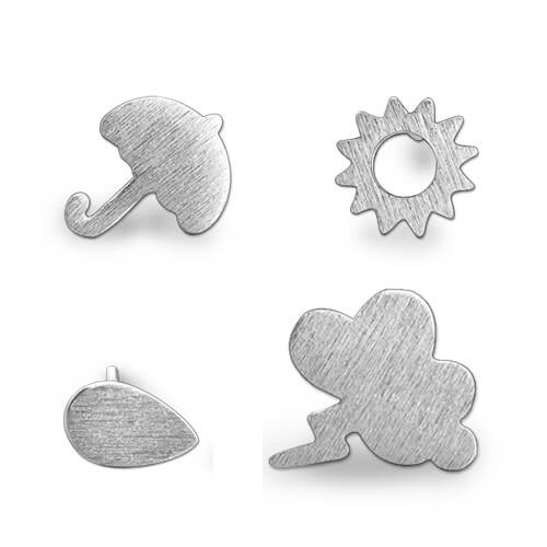 Boucles d'oreilles Dainty avec symbole météo en argent sterling