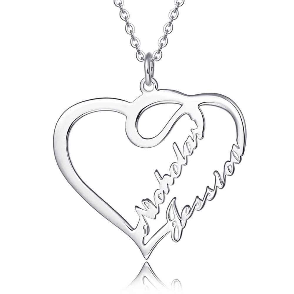 Collier Prénom Coeur Personnalisé pour Couple