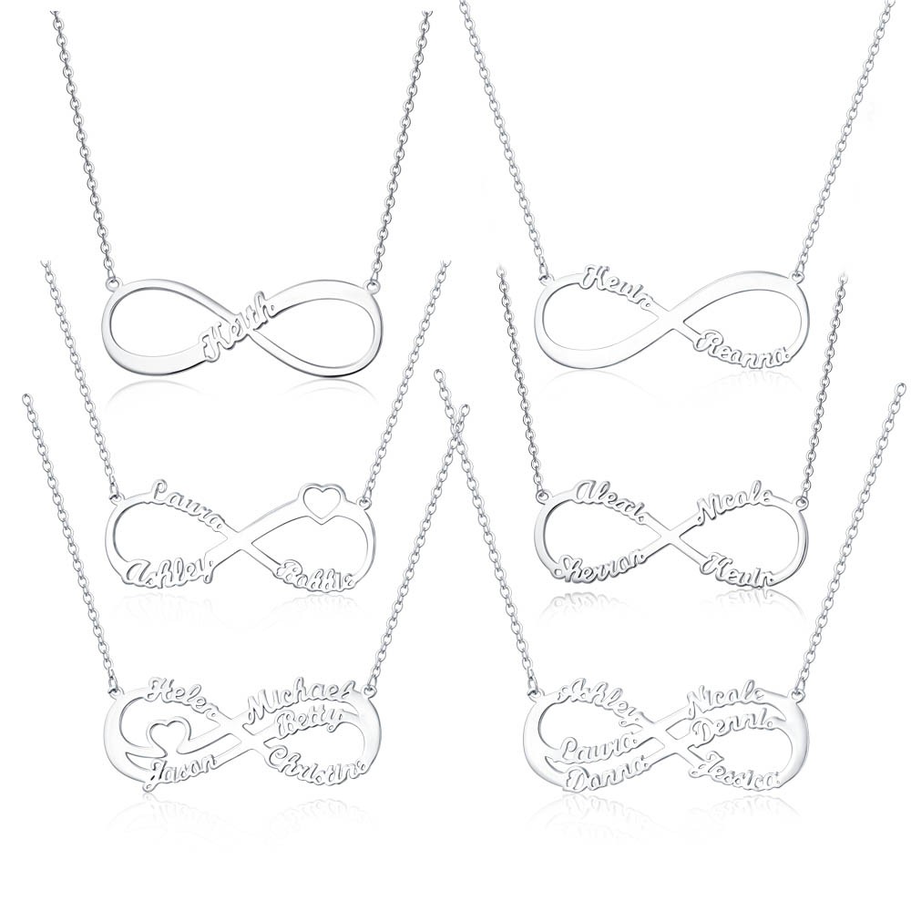 Collier Prénom Infini Personnalisé avec 1 à 6 Prénoms