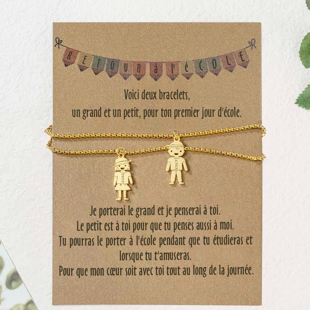 Retour à l'école personnalisé 2 bracelets à breloques Infinity pour étudiant