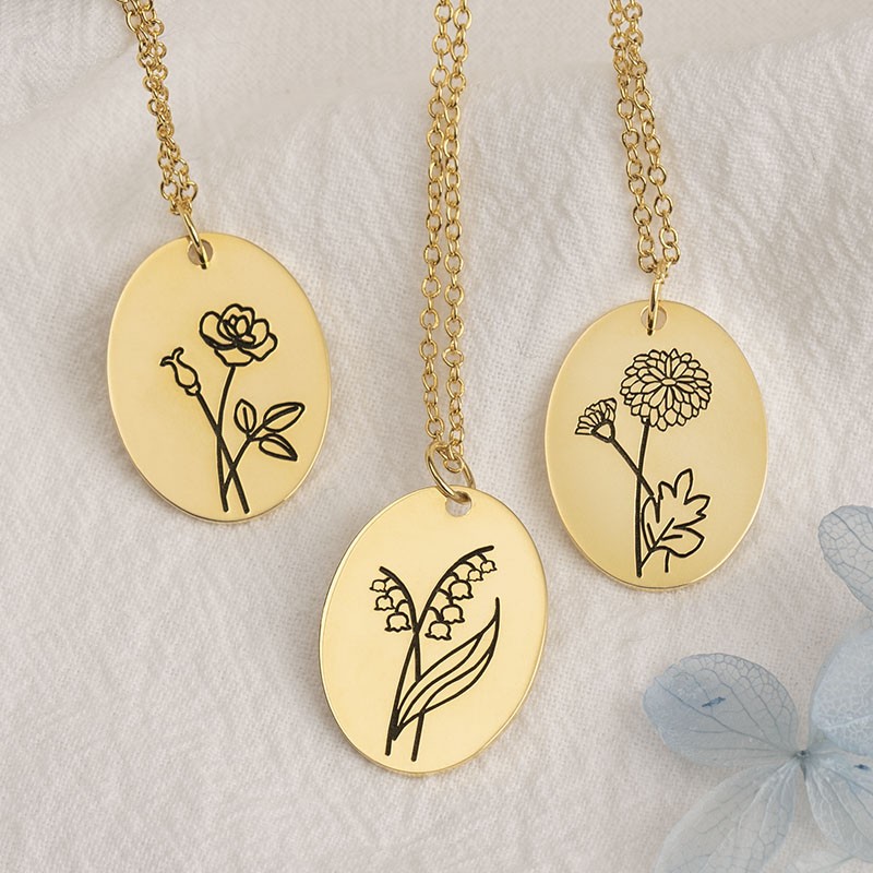 Collier Fleur de Naissance Personnalisé
