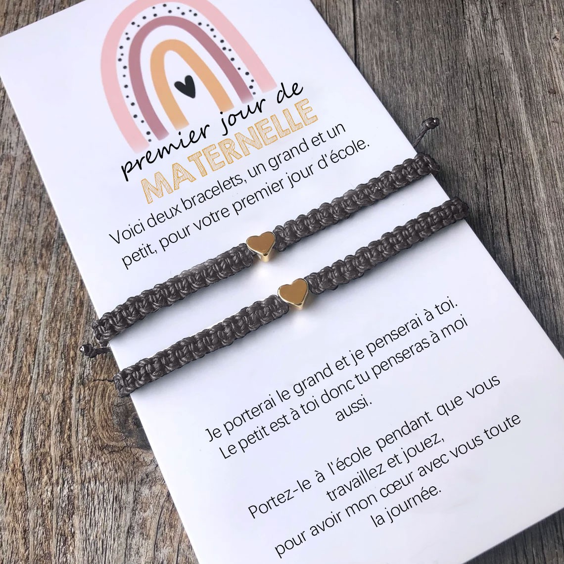 Bracelets de souhaits assortis pour la rentrée des parents et moi