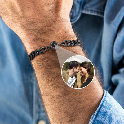 Cadeau personnalisé de bracelet de projection de photo pour l'anniversaire de Noël