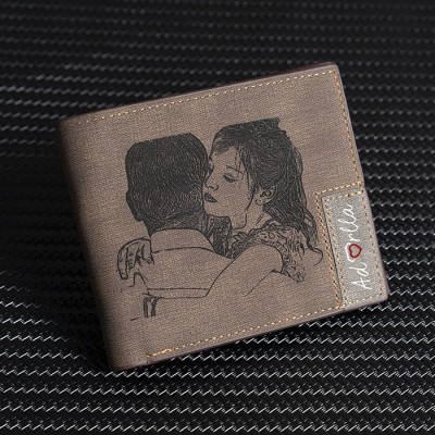 Portefeuille en cuir photo personnalisé cadeau fête des pères