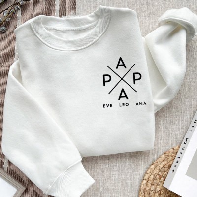 Sweat à capuche PAPA personnalisé avec noms d’enfants Cadeau de fête des pères Cadeau de nouveau papa