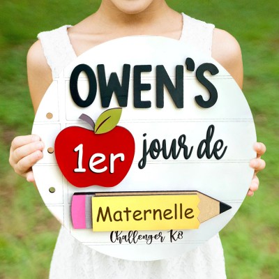 Panneau interchangeable personnalisé pour le premier jour d'école, cadeaux de rentrée scolaire pour les enfants