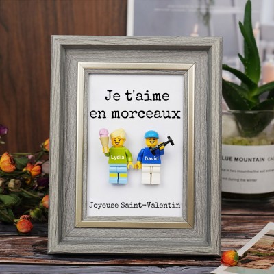 Cadre personnalisé pour petite figurine de couple, cadeau de Saint-Valentin