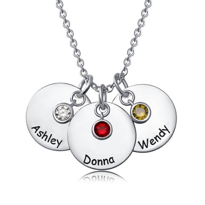 Collier Charms Personnalisé avec 1-10 Pierre de Naissance