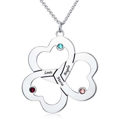 Collier Nom Coeur Et Pierre De Naissance