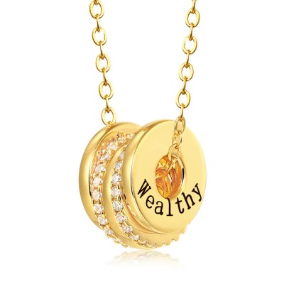 Collier Prénom Anneau Personnalisé avec 1-10 Noms