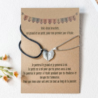 Retour à l'école personnalisé 2 bracelets à breloques Infinity pour étudiant