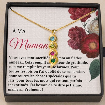 À ma maman nom collier cadeaux personnalisés pour maman cadeaux de Noël