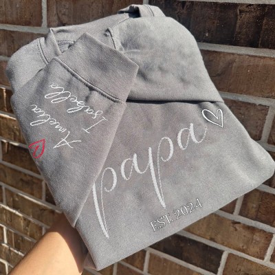 Sweat à capuche brodé grand-père personnalisé avec des noms de petits-enfants souvenirs idées cadeaux pour la fête des pères