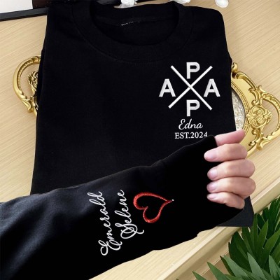 Cadeau personnalisé de sweat à capuche de sweat-shirt de papa brodé pour le cadeau de fête des pères de nouveau papa