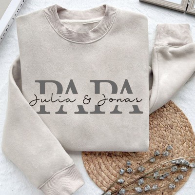 Chemise papa personnalisée avec nom d'enfant, cadeau de fête des pères pour nouveau papa