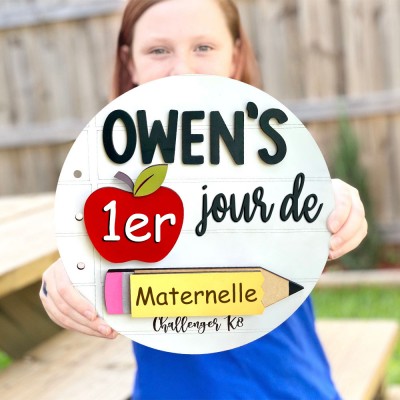 Panneau interchangeable personnalisé pour le premier jour d'école, cadeaux de rentrée scolaire pour les enfants