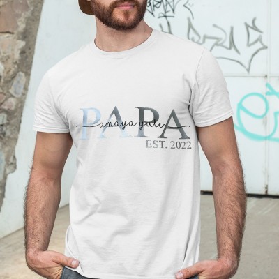Sweat à capuche papa personnalisé avec nom des enfants, cadeau de fête des pères, cadeau pour nouveau papa