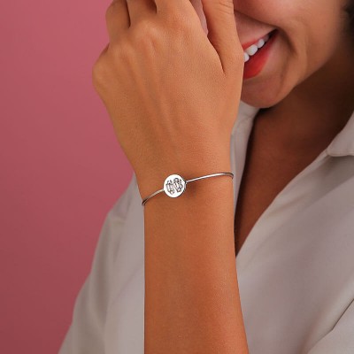 Bracelet jonc monogramme personnalisé