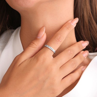 Bague prénom gravée promesse personnalisée en argent sterling S925
