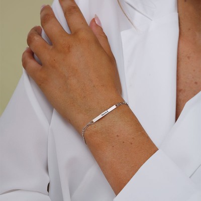Bracelet d'identification pour homme avec placage or