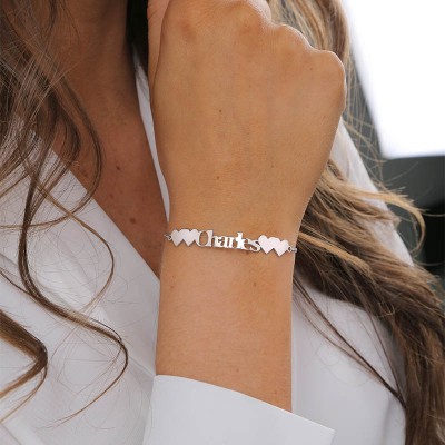 Bracelet Prénom Personnalisé Argent | Longueur Réglable