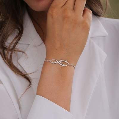 Retour à l'école personnalisé 2 bracelets à breloques Infinity pour étudiant