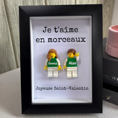 Cadre personnalisé pour petite figurine de couple, cadeau de Saint-Valentin