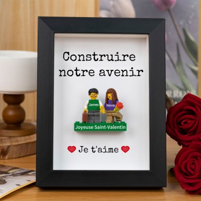 Cadre personnalisé pour petite figurine de couple, cadeau de Saint-Valentin