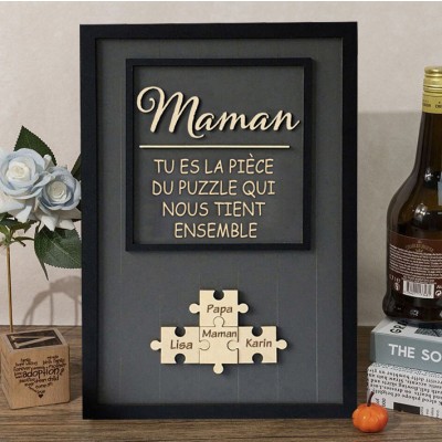 Panneau de puzzle de maman personnalisé avec noms d'enfants, cadeau de nouvelle maman, idées de cadeaux pour la fête des mères