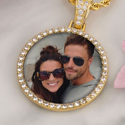 Pendentif personnalisé de collier de mémoire de médaillons de photo avec le cadeau de forme de feuilles de chaîne pour le mari et le petit ami