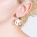 Circle Monogrammed Initial Earrings Sterling Silver