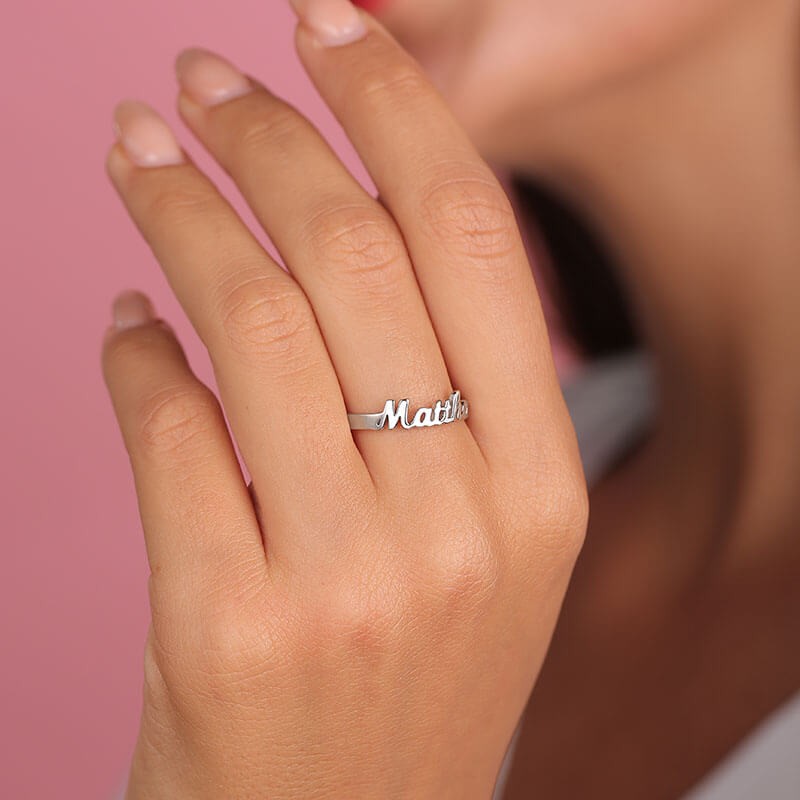 Bague pr nom personnalis e en argent sterling S925 Adorlla