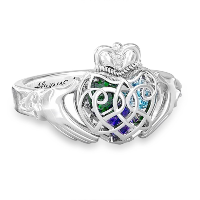 Bague best sale claddagh argent
