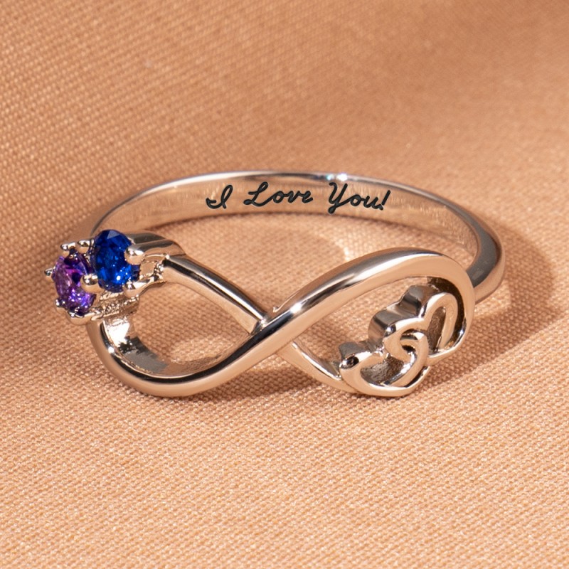 Bague pierre discount de naissance personnalisé