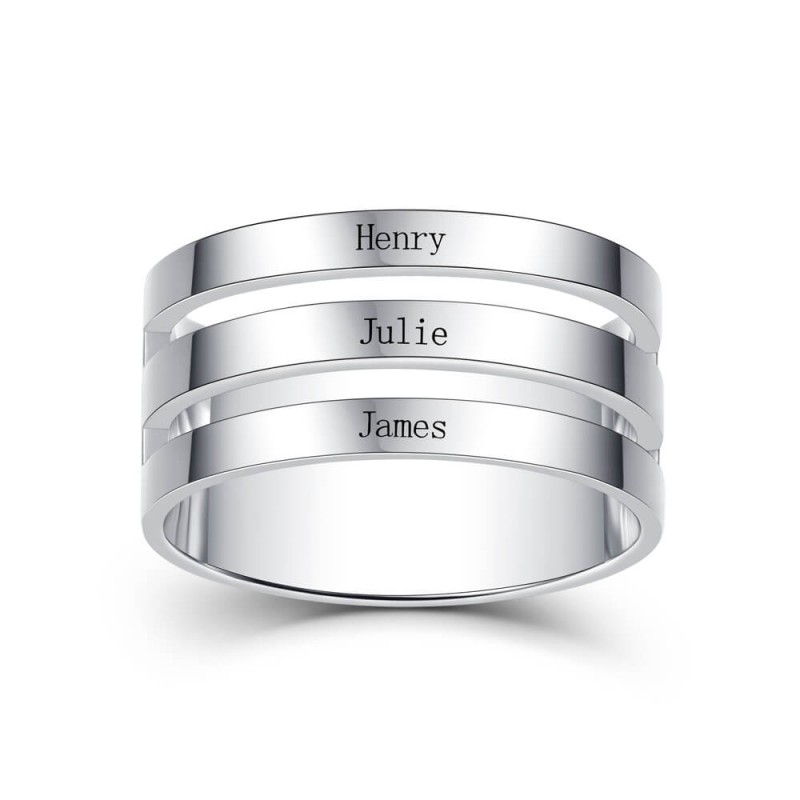 Bague avec 3 prenom gravé store